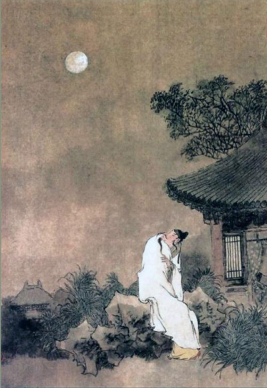 a couple kissing under the moonlight