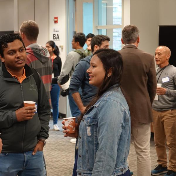 Learners chatting with ALI Executive Director Randall Fullington
