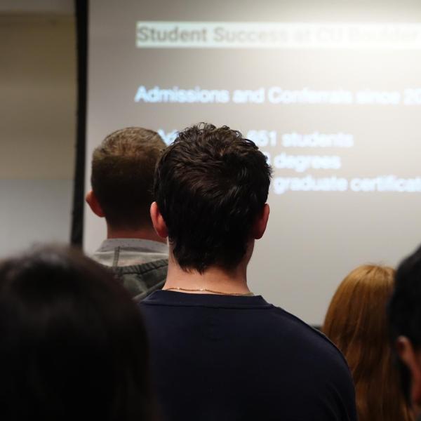Learners listening to speeches