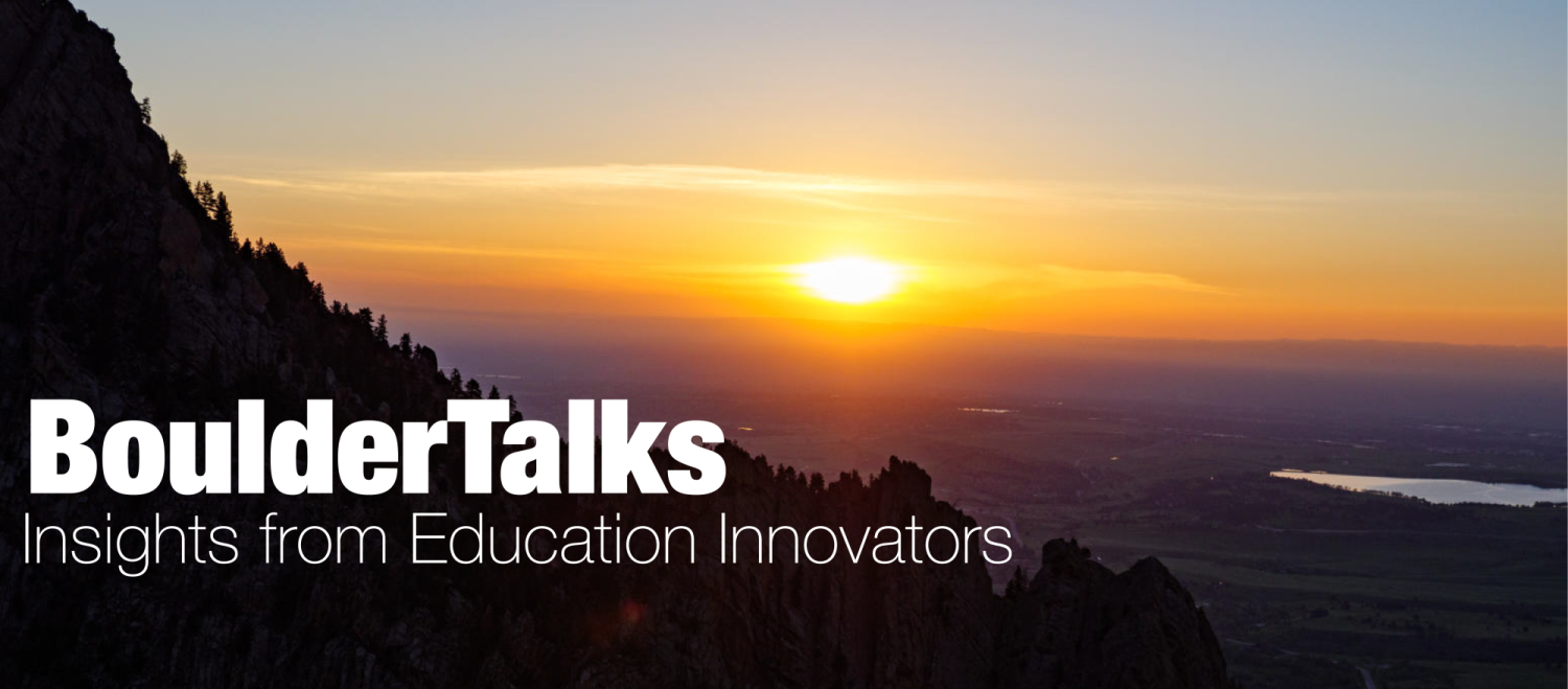 2021 Aerials of Boulder with BoulderTalks logo (Photo by Glenn Asakawa/University of Colorado)
