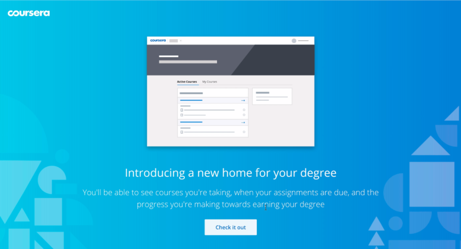 Screenshot of how to access the Coursera platform