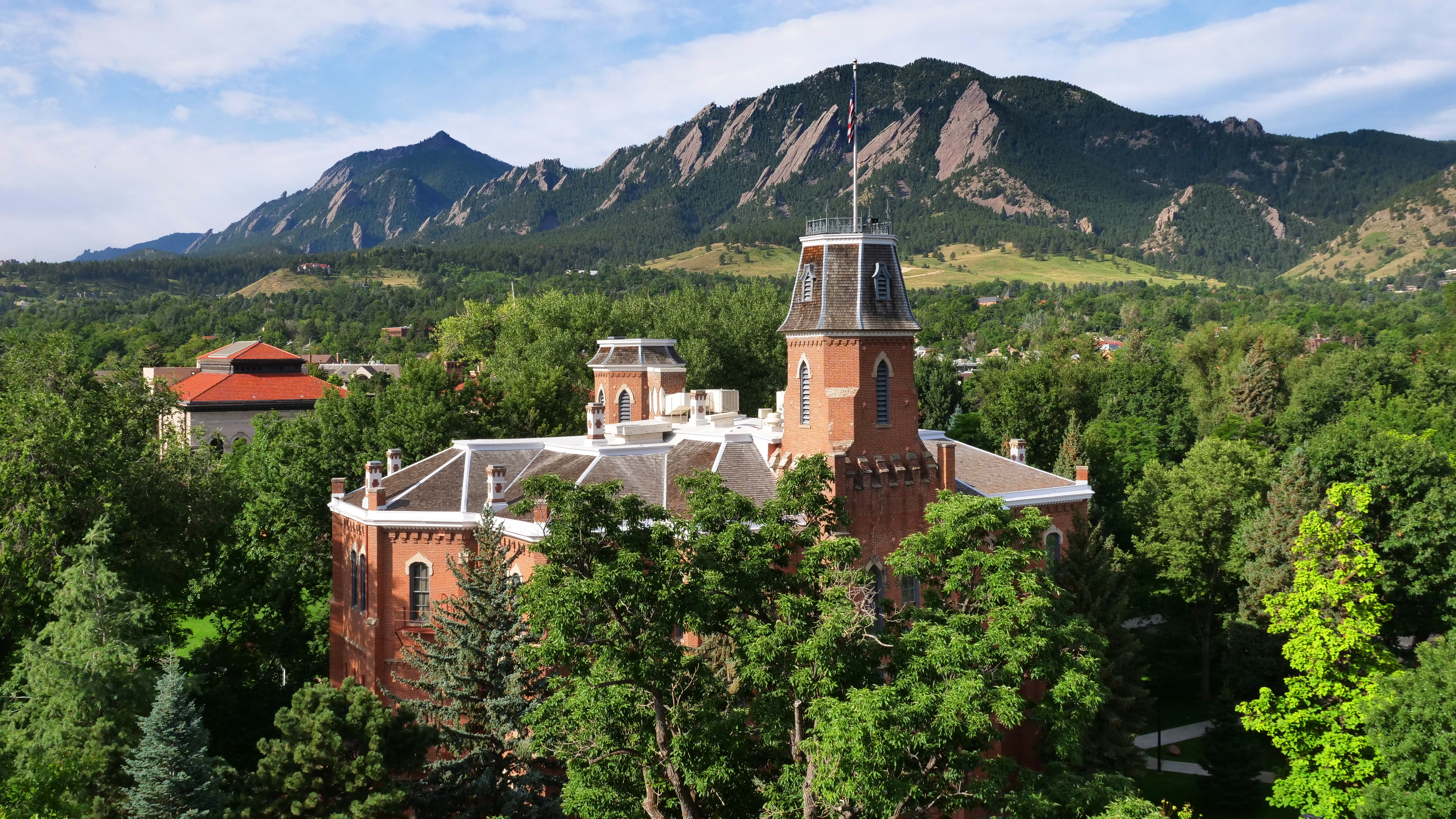 aerial view of CU Boulder campus