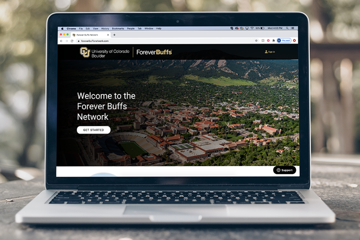 The Forever Buffs Network is an online platform for CU Boulder alumni and students to connect.