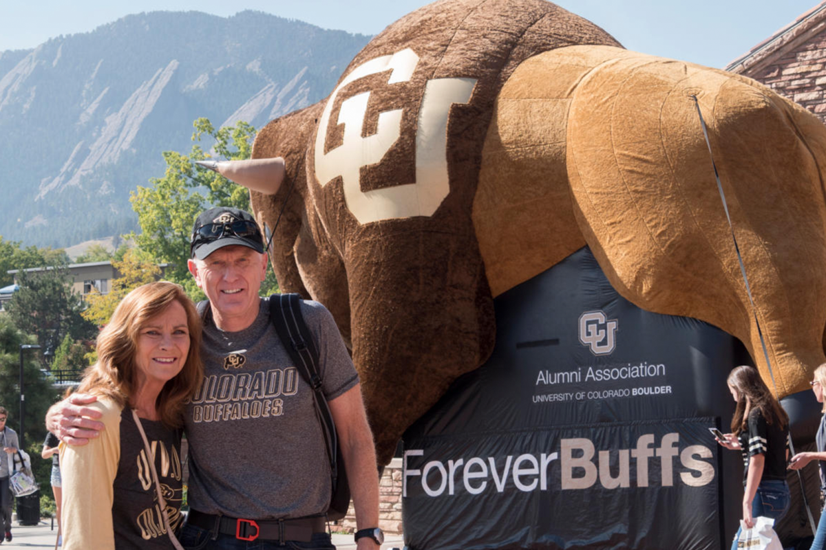 CU Boulder alumni connecting at a networking event