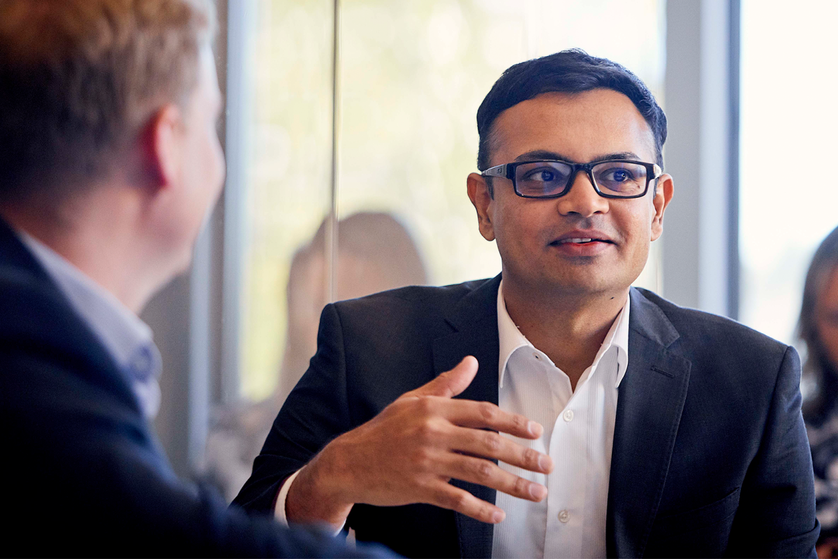 a CU Boulder alumni at a networking event