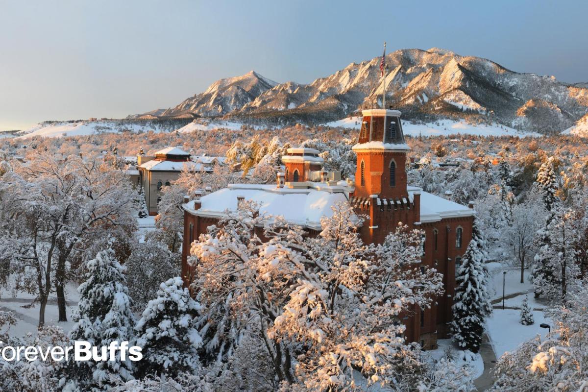 Old Main Covered in Snow