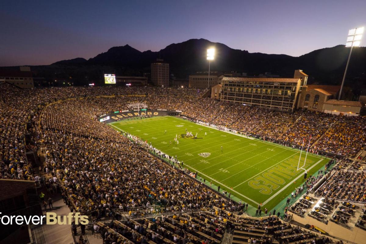 Folsom Field at night