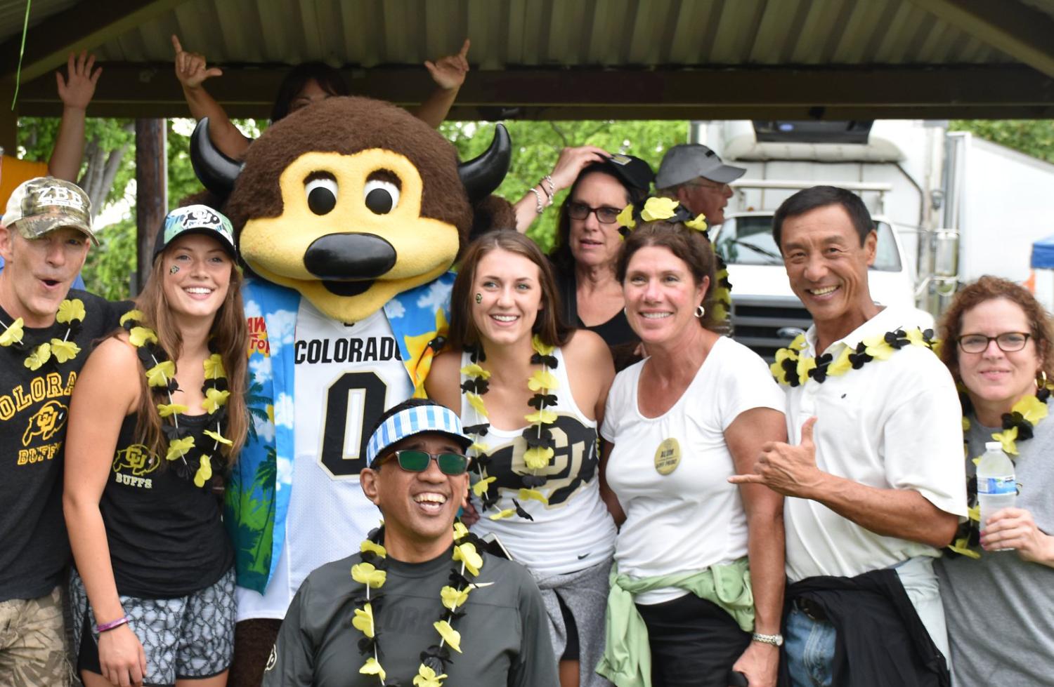 Fans at a CU football game in Hawaii.