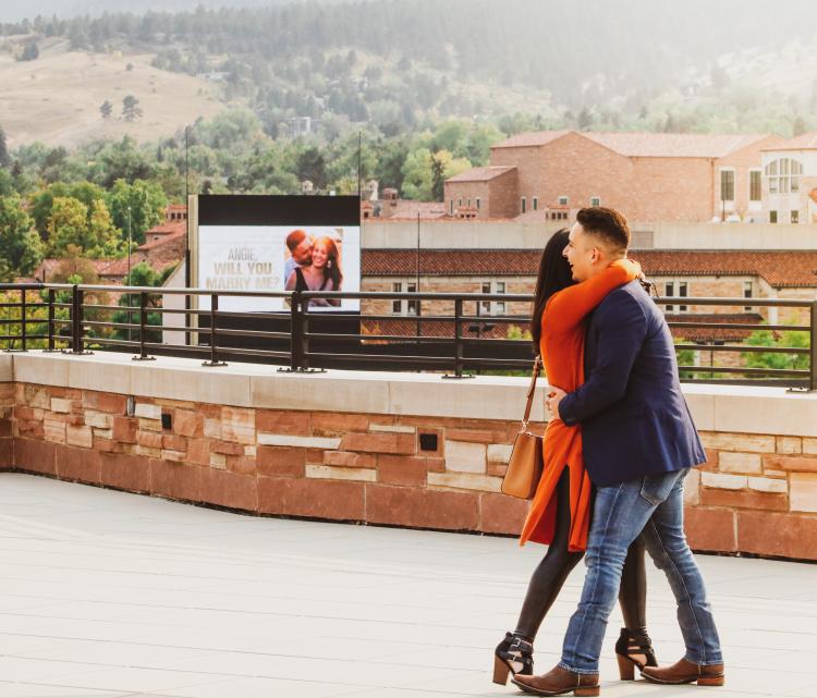 Royer Lopez proposing to his wife at CU