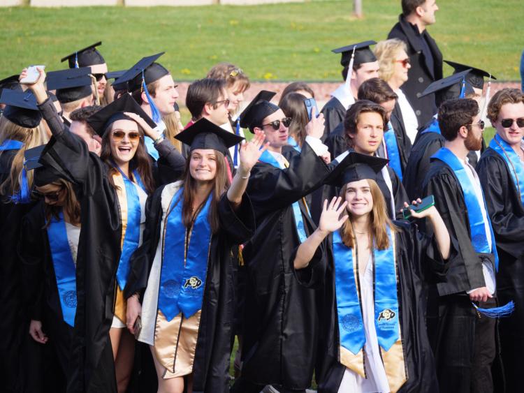 Students at graduation