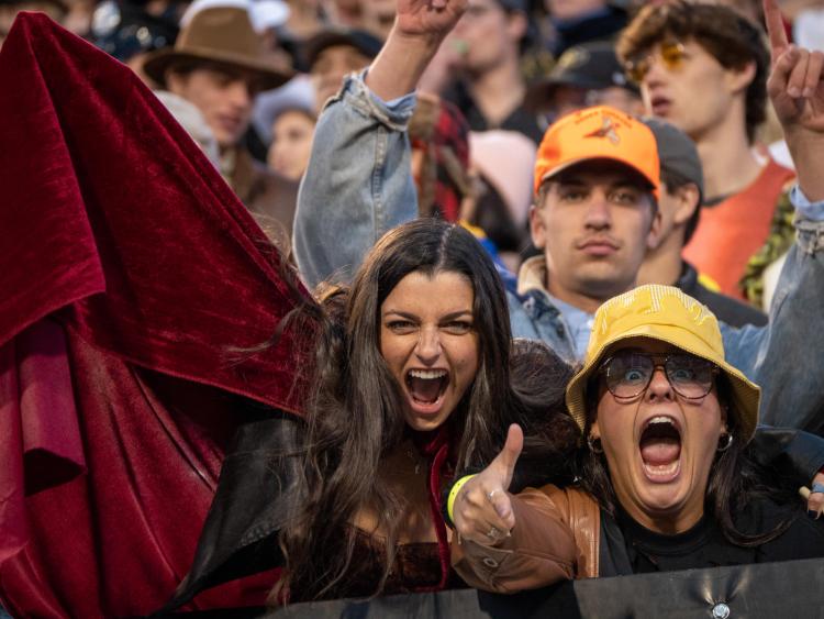 Students at a football game