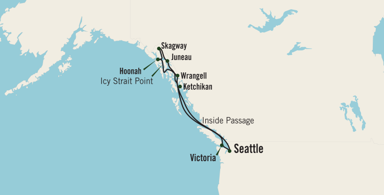 Majestic Vistas and Wildlife of Alaska trip map