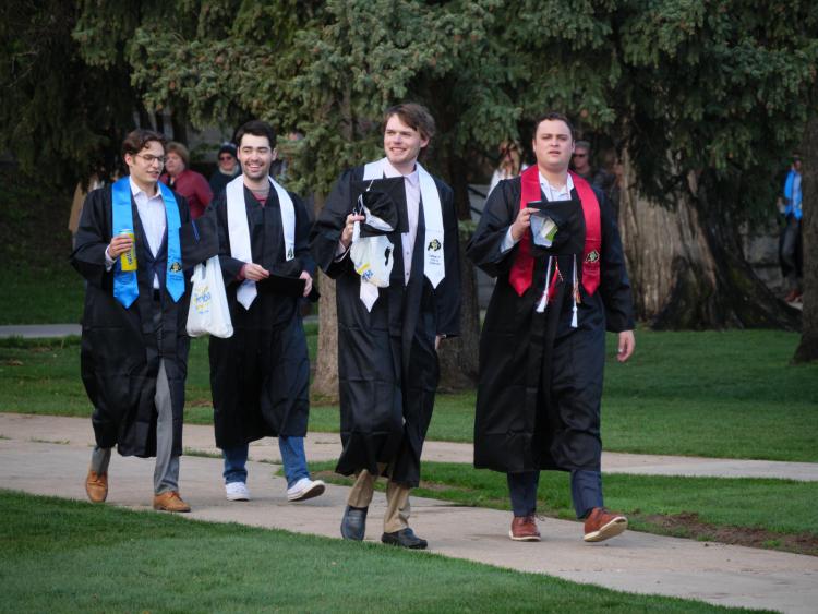 Students at graduation