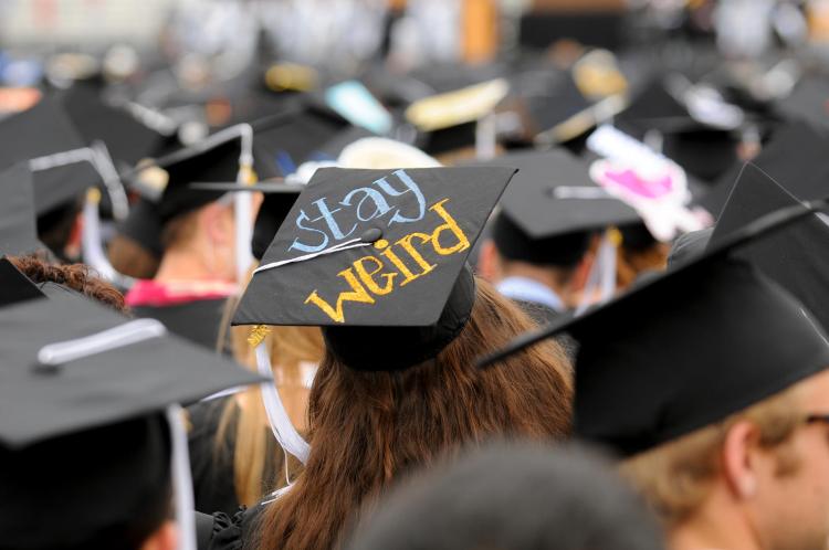 Stay Weird grad cap