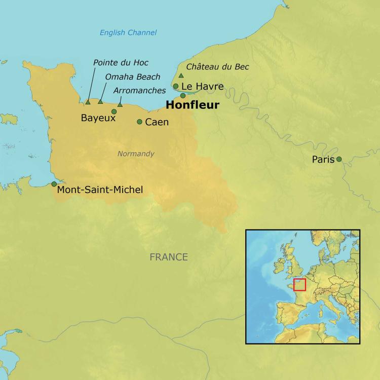 Normandy Honfleur Map