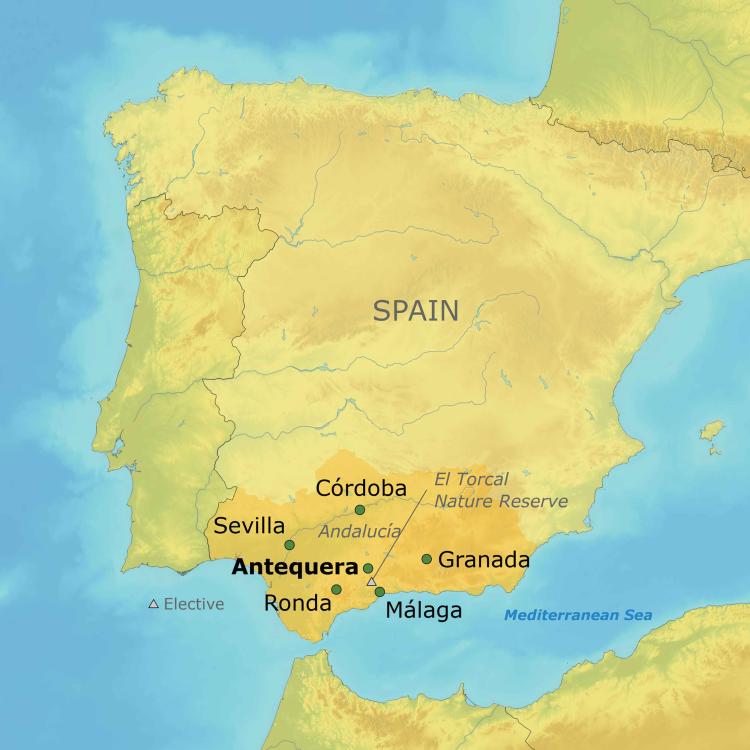 Spain Andalucia in a Parador Map