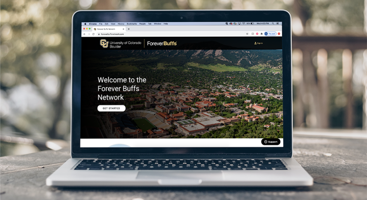 The Forever Buffs Network is an online platform for CU Boulder alumni and students to connect.