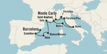 Mediterranean Awakening trip map