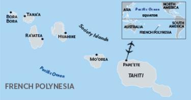 Tahiti French Polynesia Map