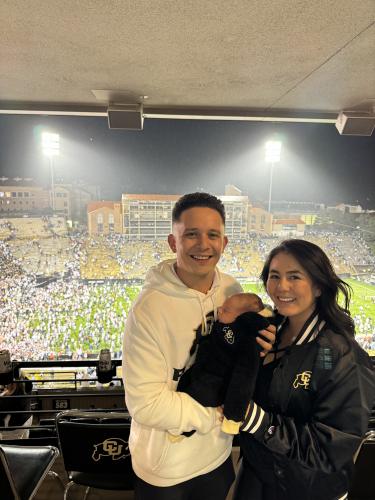 Royer Lopez and his family at the CU football game