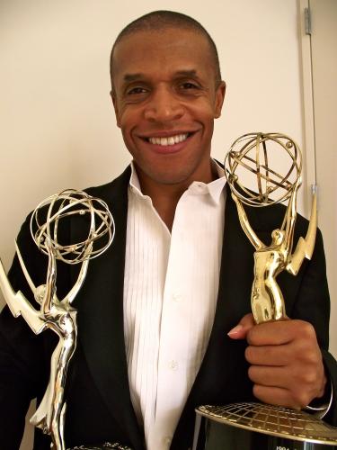 Harold Abrams with two Emmy awards