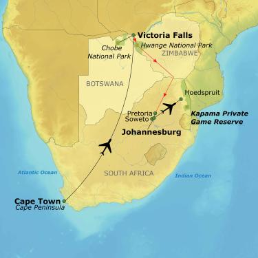 Journey to Southern Africa Map