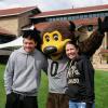 Chip with a student at move in