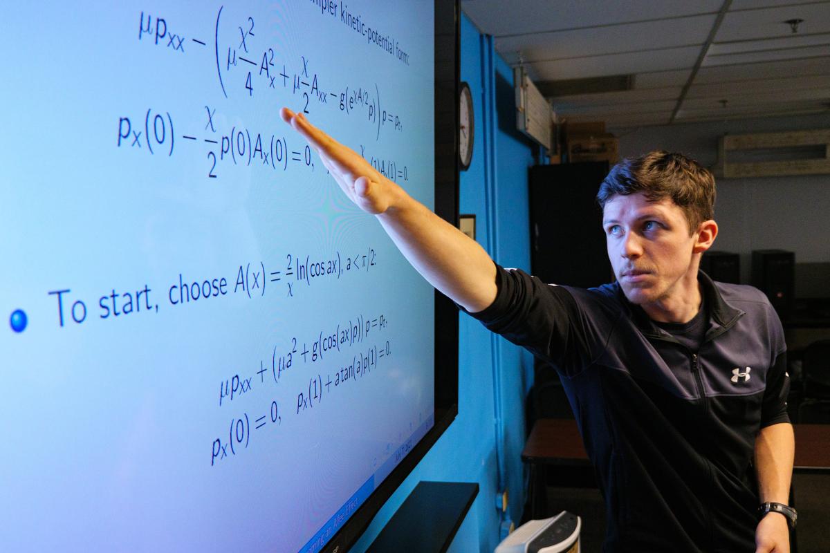 Professor teaching Applied Math class