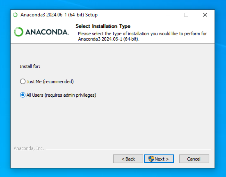 Install for all users (windows)