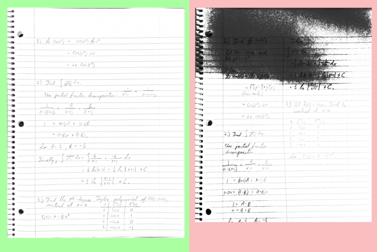 Examples of good and poor scan qualities.