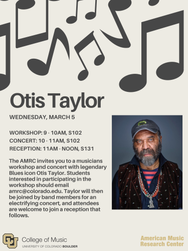 Poster for the Otis Taylor Events