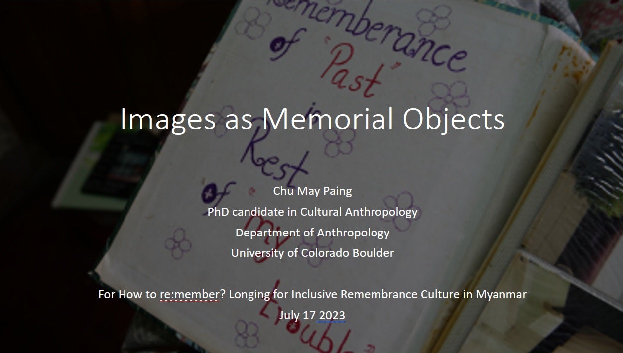 Chu May Paing Gives Keynote Talk at How to re:member: Longing for ...