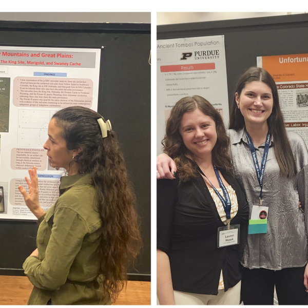 Sarah and Rachel in front of their posters