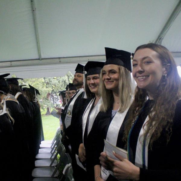 Graduates in the tent