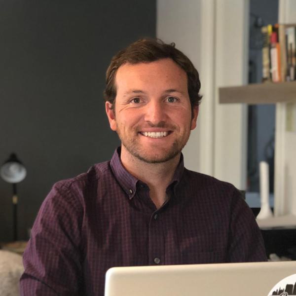 Chilton in front of his computer