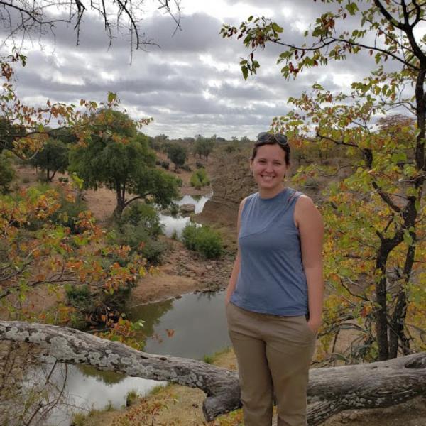 Christina Ryder at her field site in Kruger National Park in South Africa