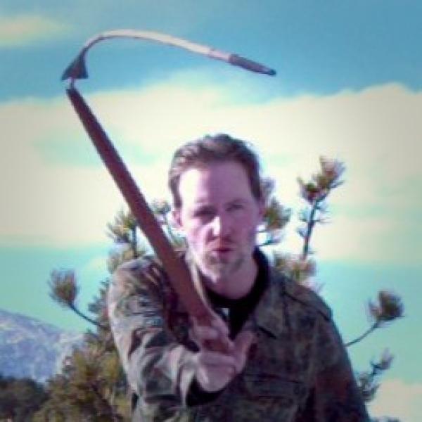 Devin with a spear type weapon