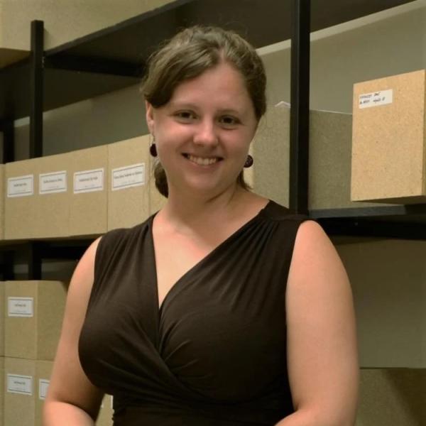 Lauren Hosek standing in her lab