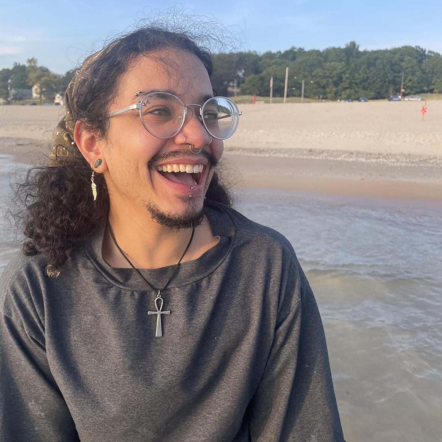 Victor P in front of the water