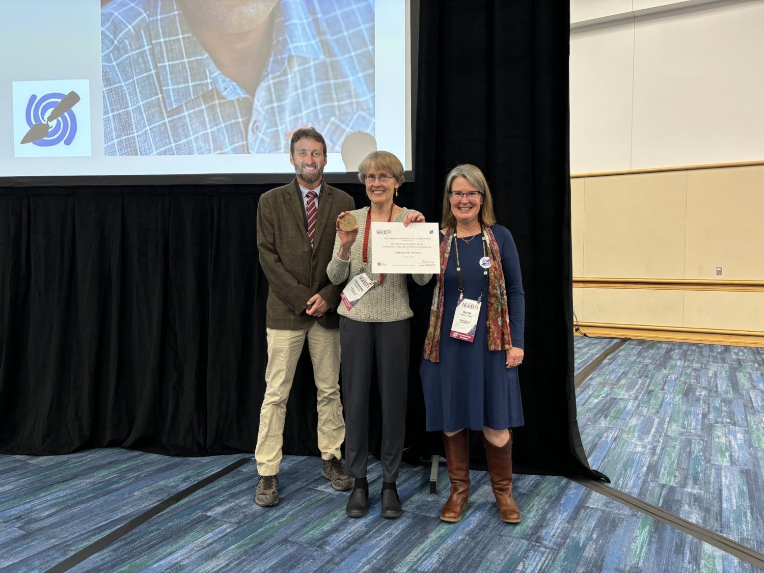 Cathy with her award