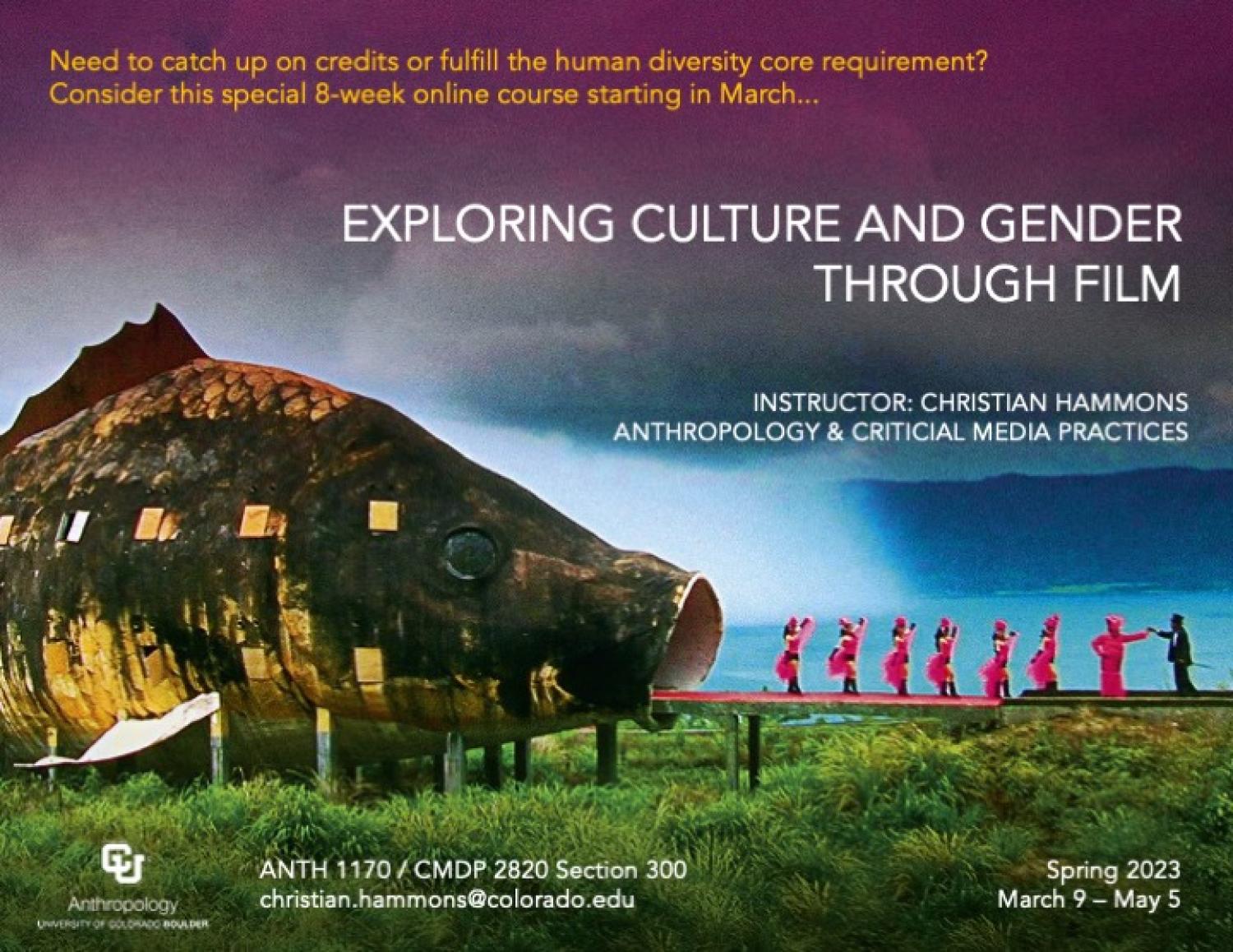 ANTH 1170 Promo slide featuring a giant fish