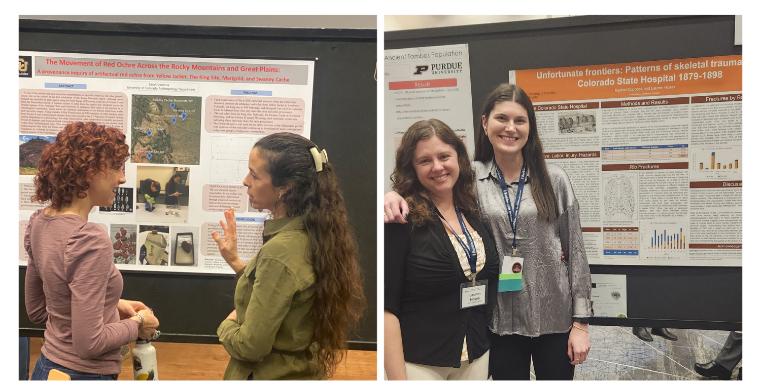 Sarah and Rachel in front of their posters