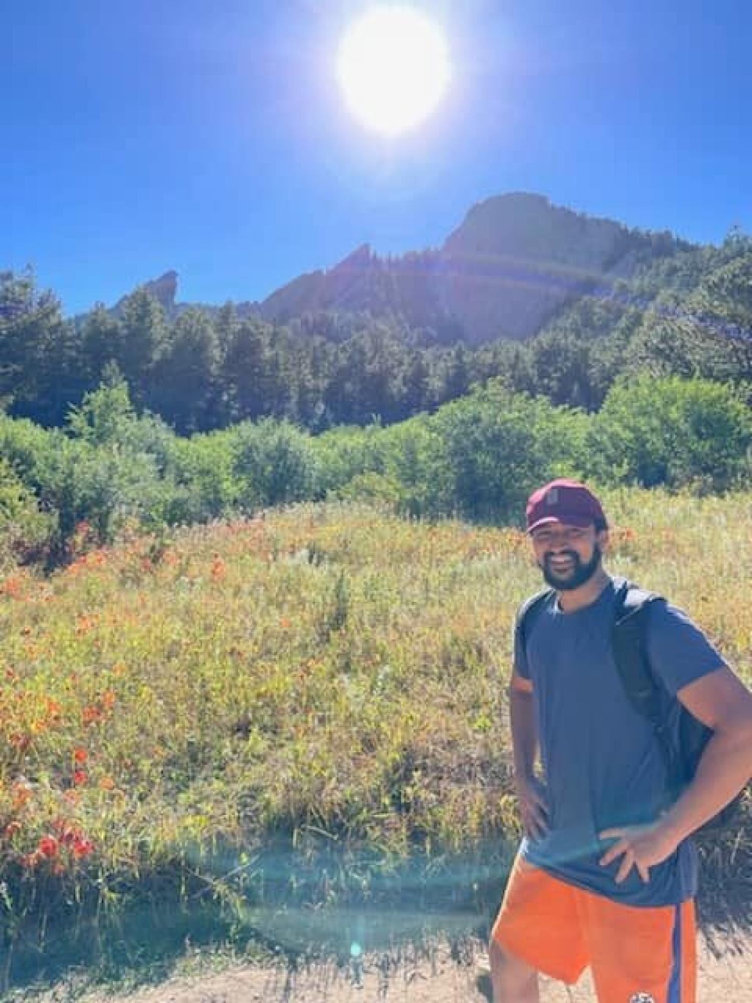 Adi hiking in Colorado