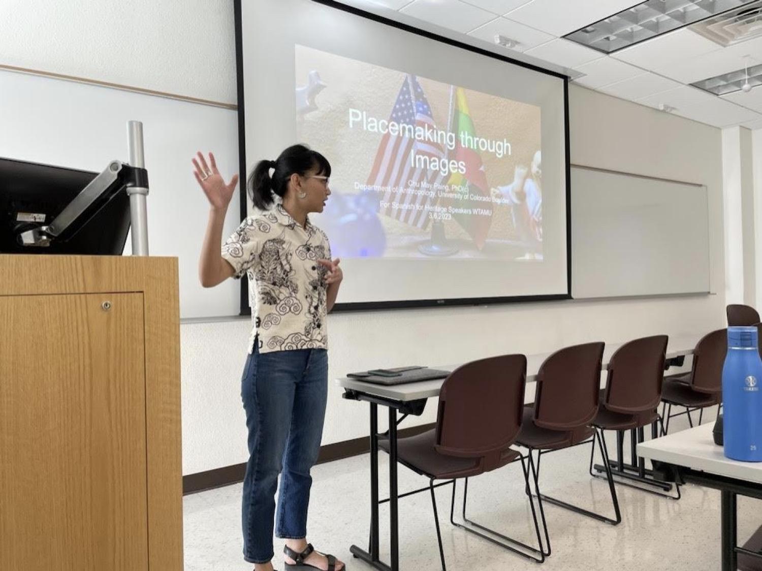 Chu presenting her research