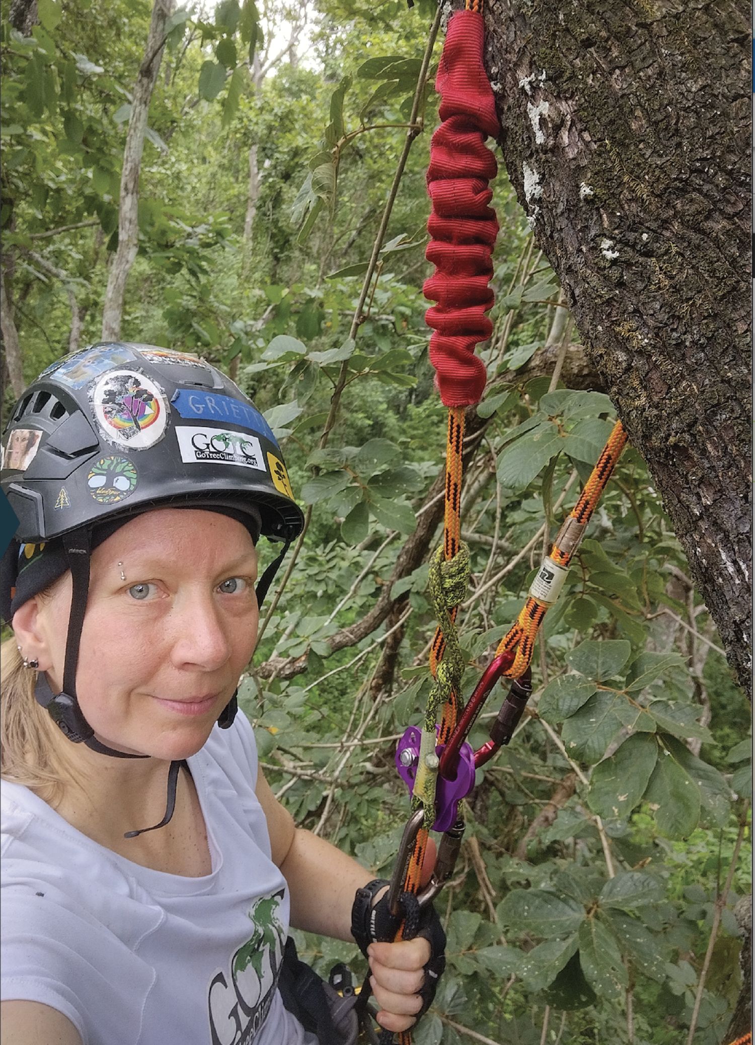 Griette climbing a tree