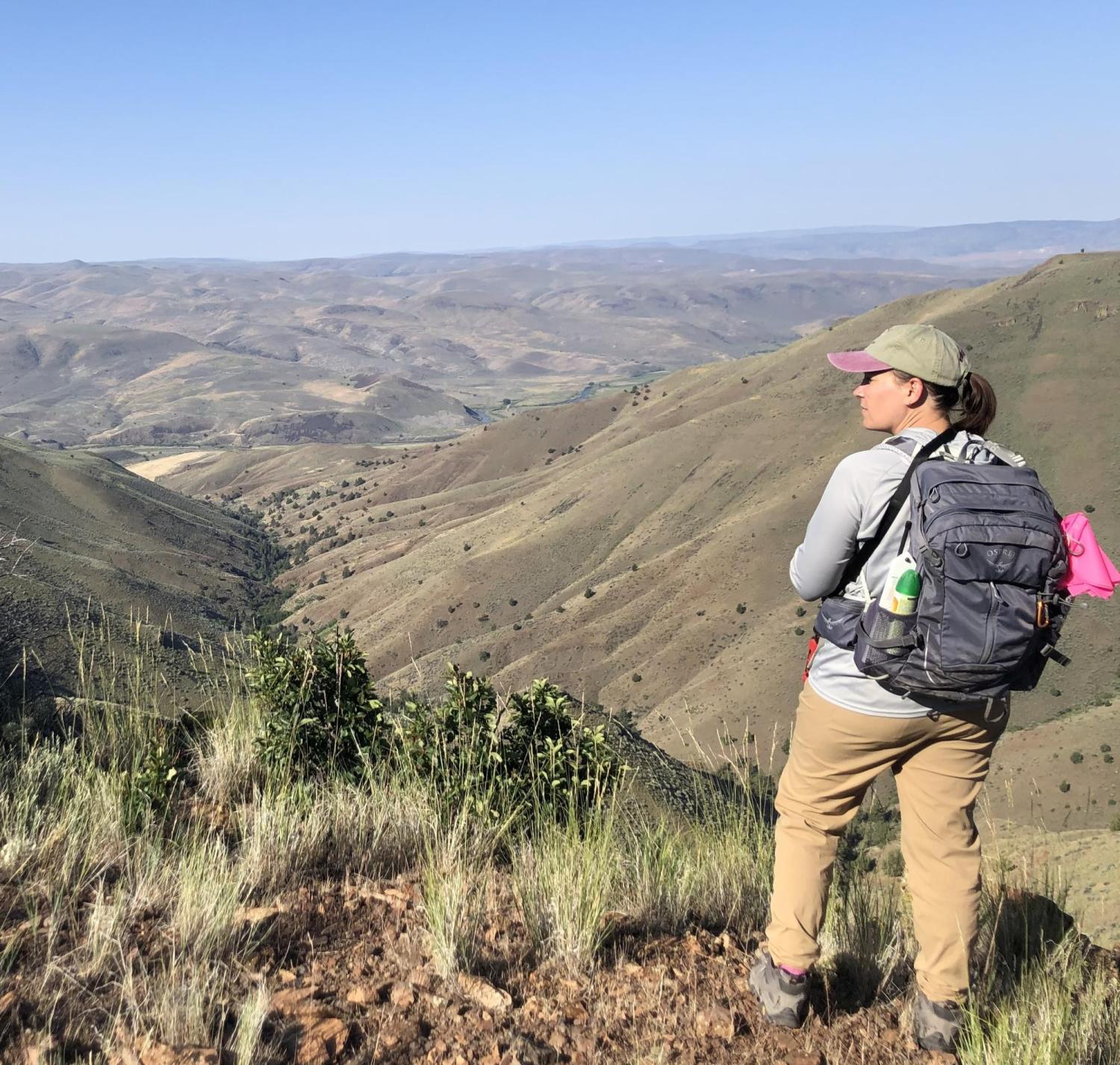 Kelsey hiking in the hills
