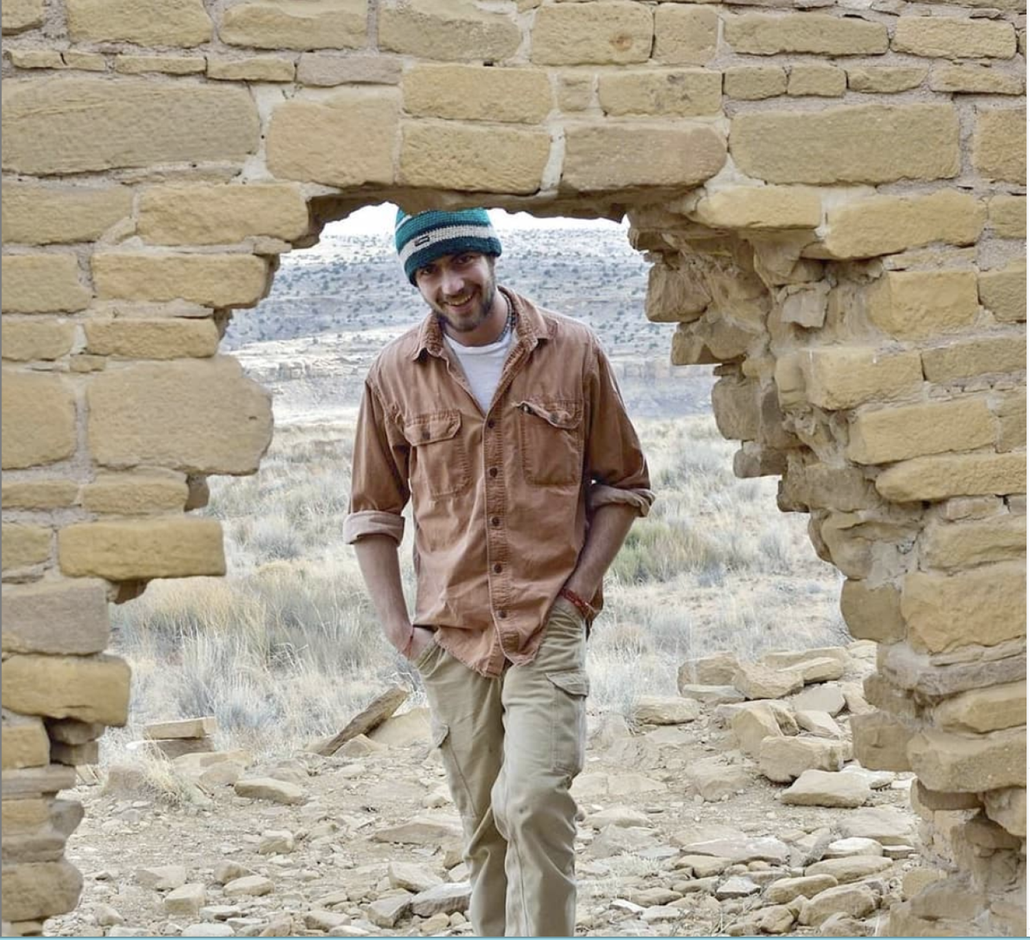 Rob Weiner Next to a Rock Formation