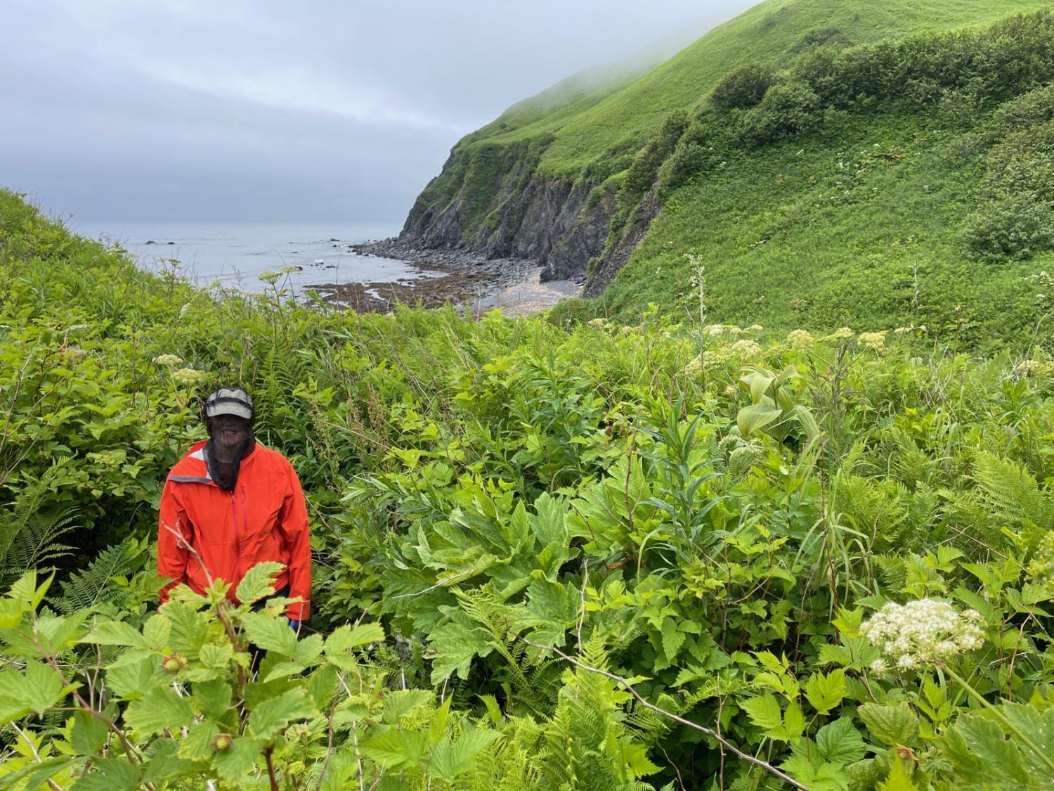 Sarah on the Alaskan coast