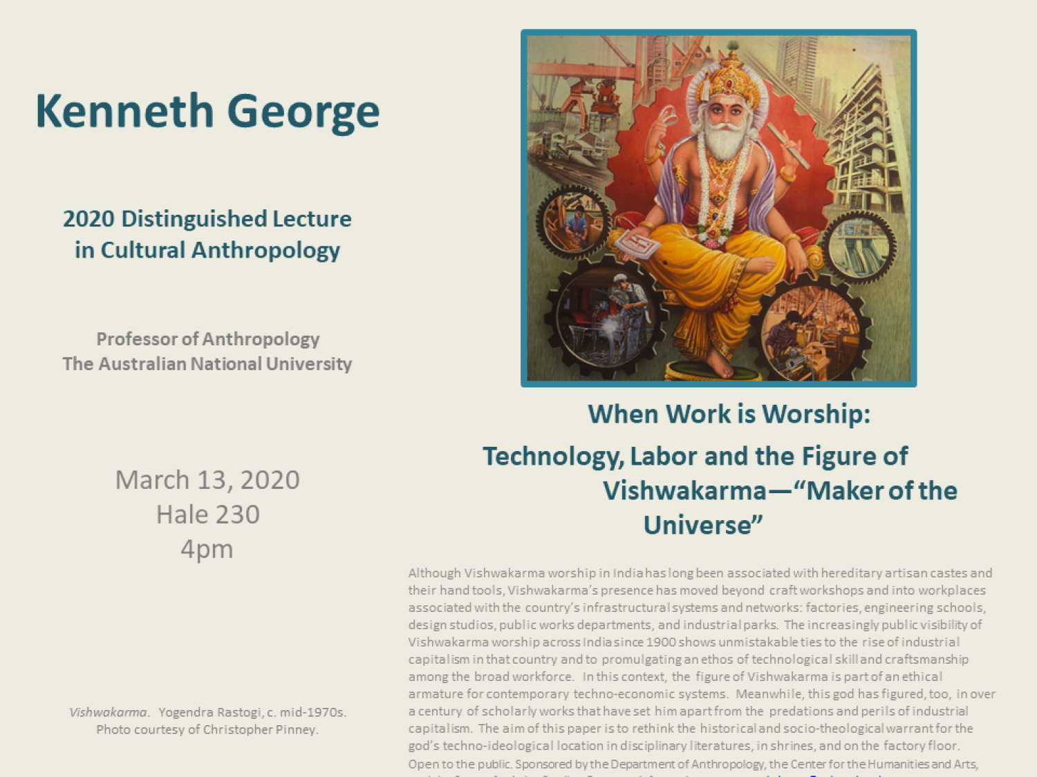 Mar 13 2020 Distinguished Cultural Lecture
