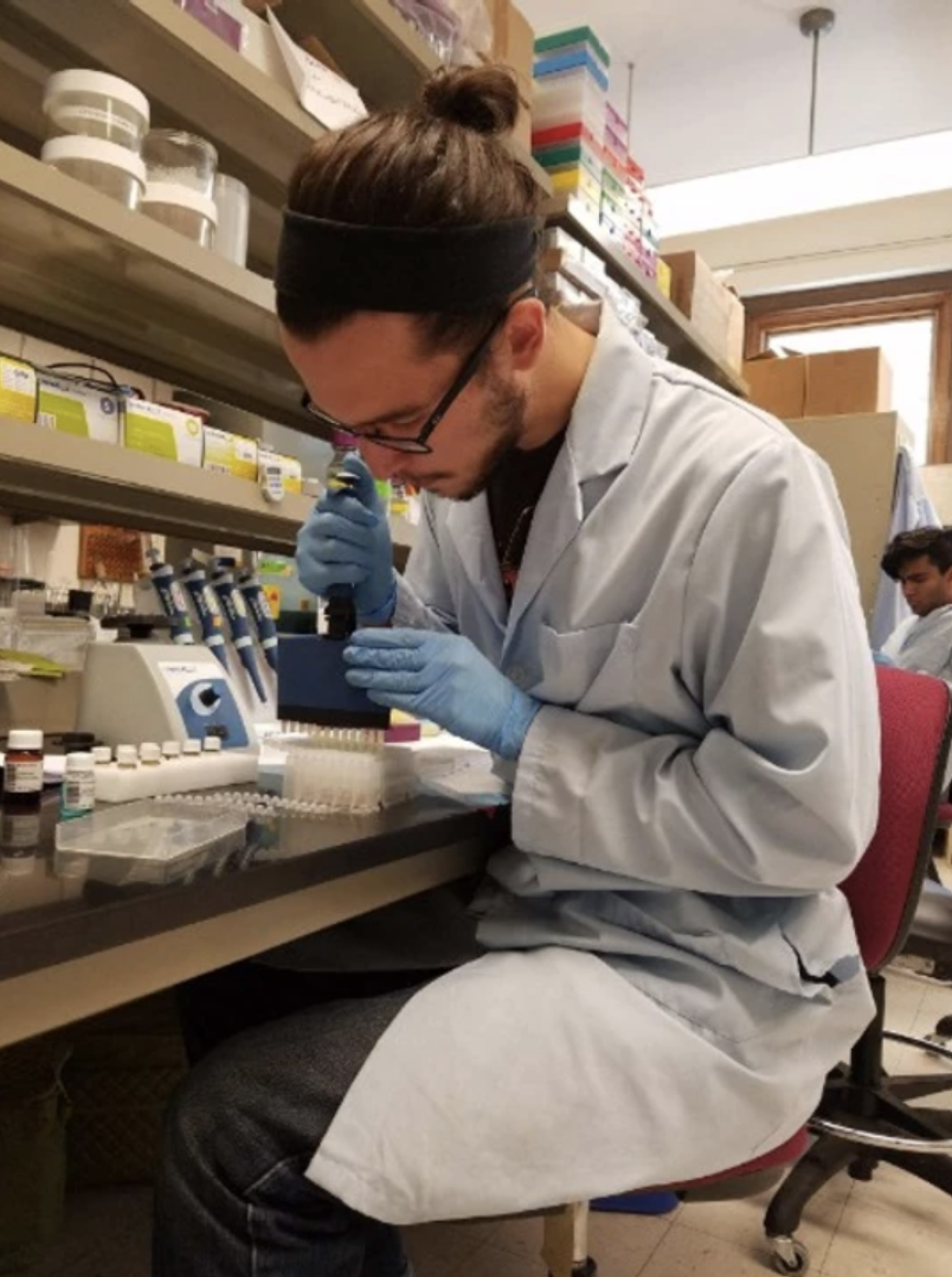 Graduate Students in research lab
